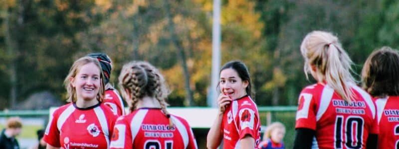 Spelers van de ploeg Ladies in actie