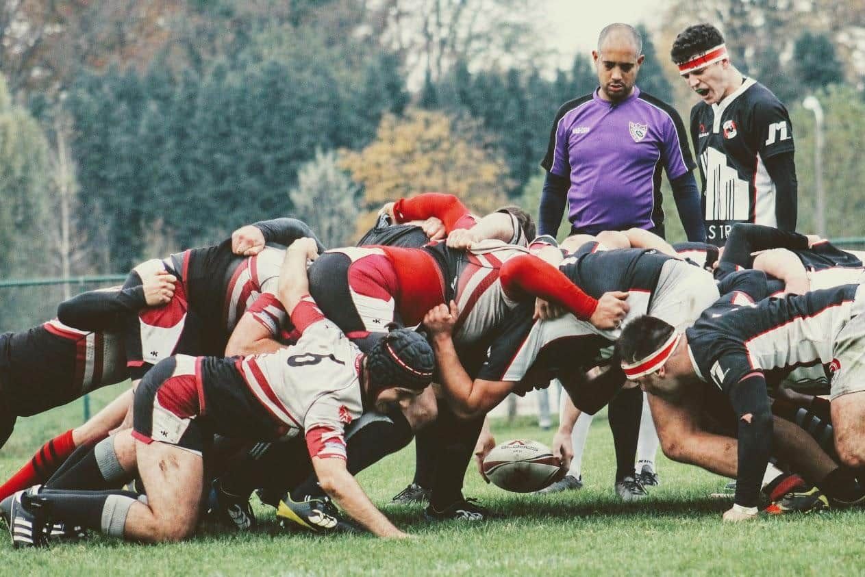 Spelers van de ploeg Senioren in actie