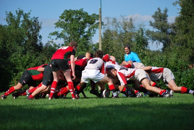 Spelers van de ploeg Veteranen in actie